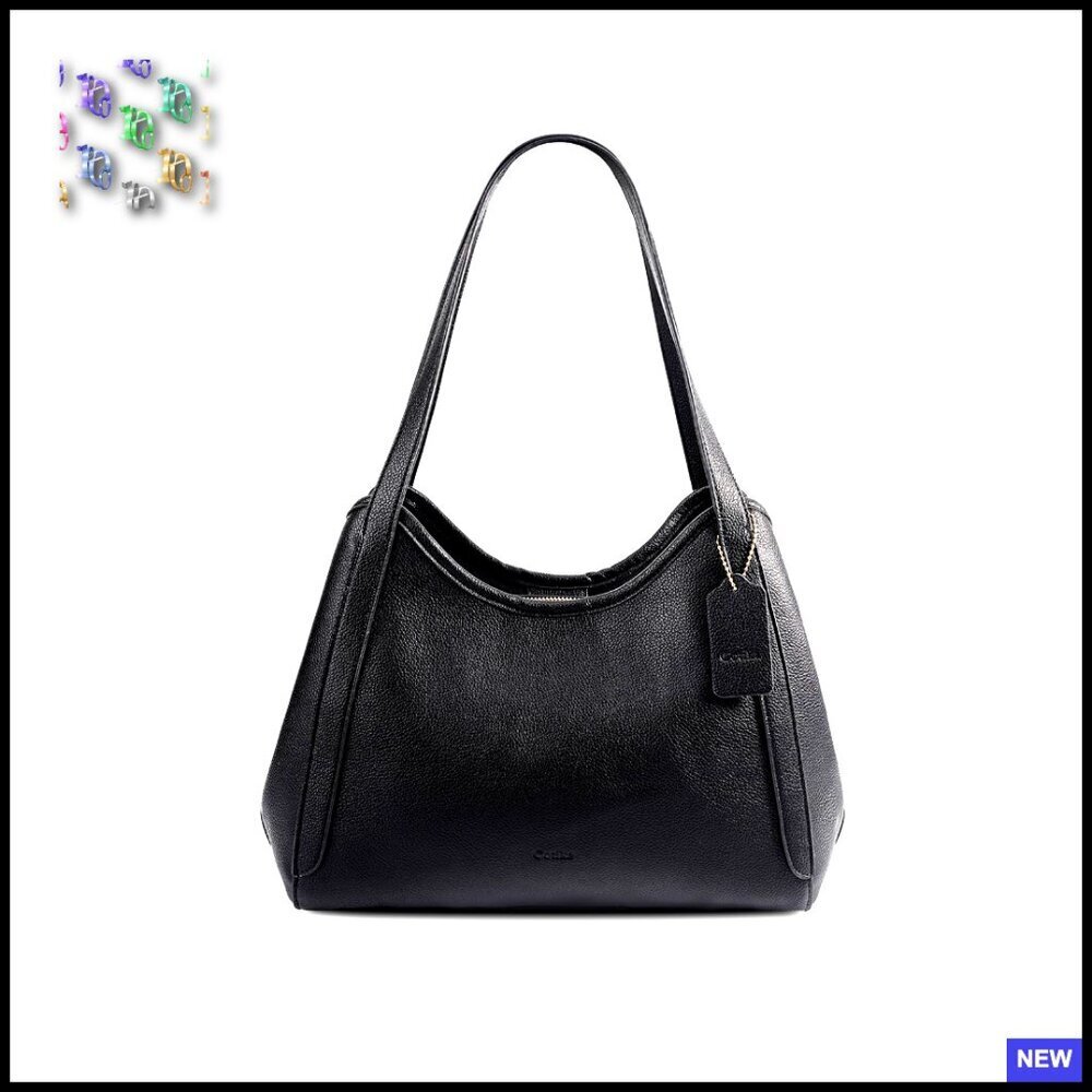 Vegan Leather Hobo Shoulder Bag Medium Tote Minimal Chic Stylish